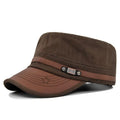 Embroidered Flat Cap Vintage Military Cadet Design – Unisex Adjustable