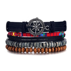 Stacked Bracelet Bangle Chunky Leather