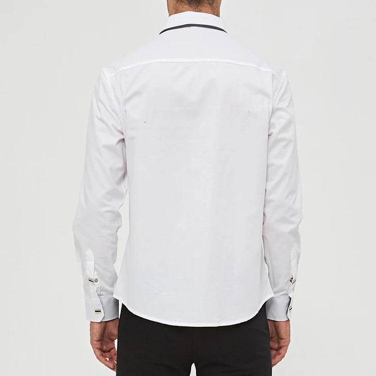 Cotton Dress Shirt With Snap-Close Buttons Business Office Work-Keep Melbourne Marvellous Official Store