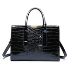 Crocodile Print Tote Crossbody Handbag Office Work Travel Bag Large Capacity