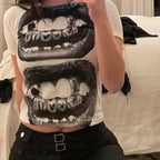 Punk Y2K Crop Top Gothic Street T-shirt Emo Style