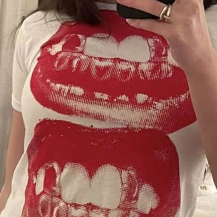 Punk Y2K Crop Top Gothic Street T-shirt Emo Style