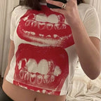 Punk Y2K Crop Top Gothic Street T-shirt Emo Style