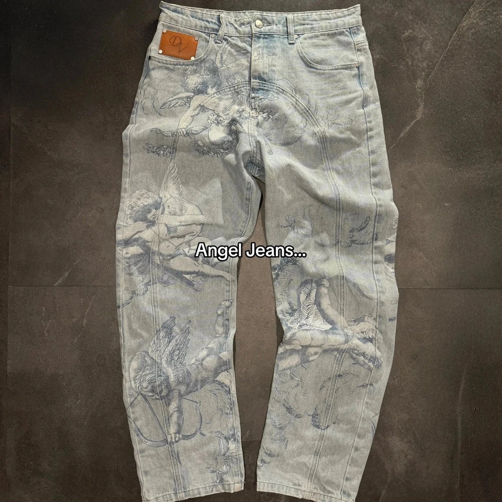 Angel Jeans Retro Baggy Cupid Angels Unisex