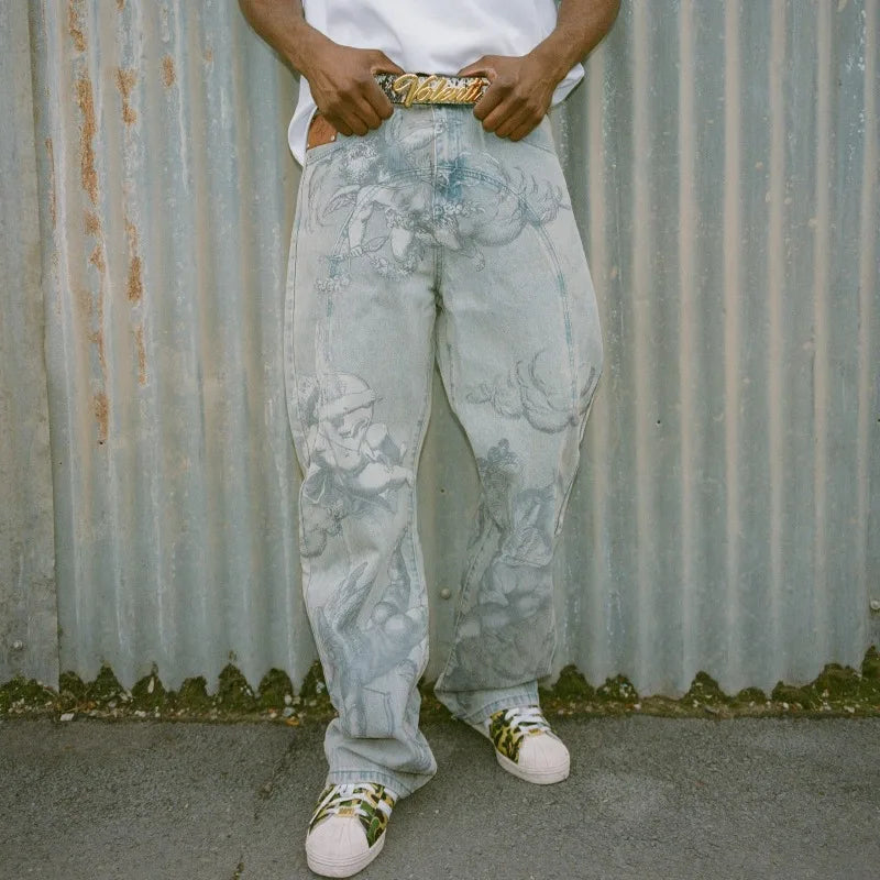 Angel Jeans Retro Baggy Cupid Angels Unisex