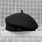 Classic Women's Beret Wool Felt Cap Hat | M Monogram
