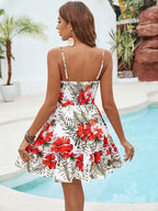 Women's Drapey Floral Print Slip Dress - Beach Style