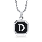 Name Initial Personalised Necklace A-Z Square Stainless Steel Pendant