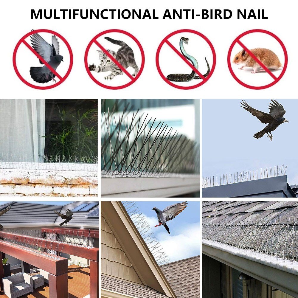 Pigeon Bird Spikes 12pcs Birds Off Pest Control Fence Thorns