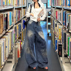 Defender Baggy Jeans Knife Design High Waist Ultra Stretch
