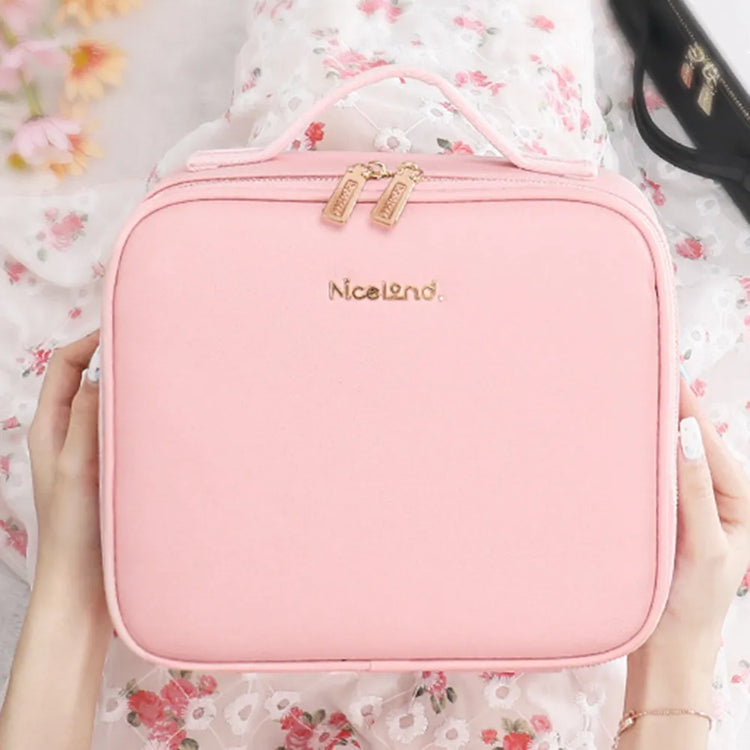 Deluxe Travel Makeup Bag Portable Cosmetics Two-Level Beauty Case with LED Mirror-Keep Melbourne Marvellous Official Store