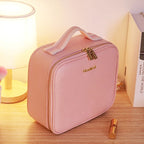 Deluxe Travel Makeup Bag Portable Cosmetics Beauty Case with LED Mirror