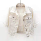 Denim Jacket Jeans Casual Top Plus Sizes Women's