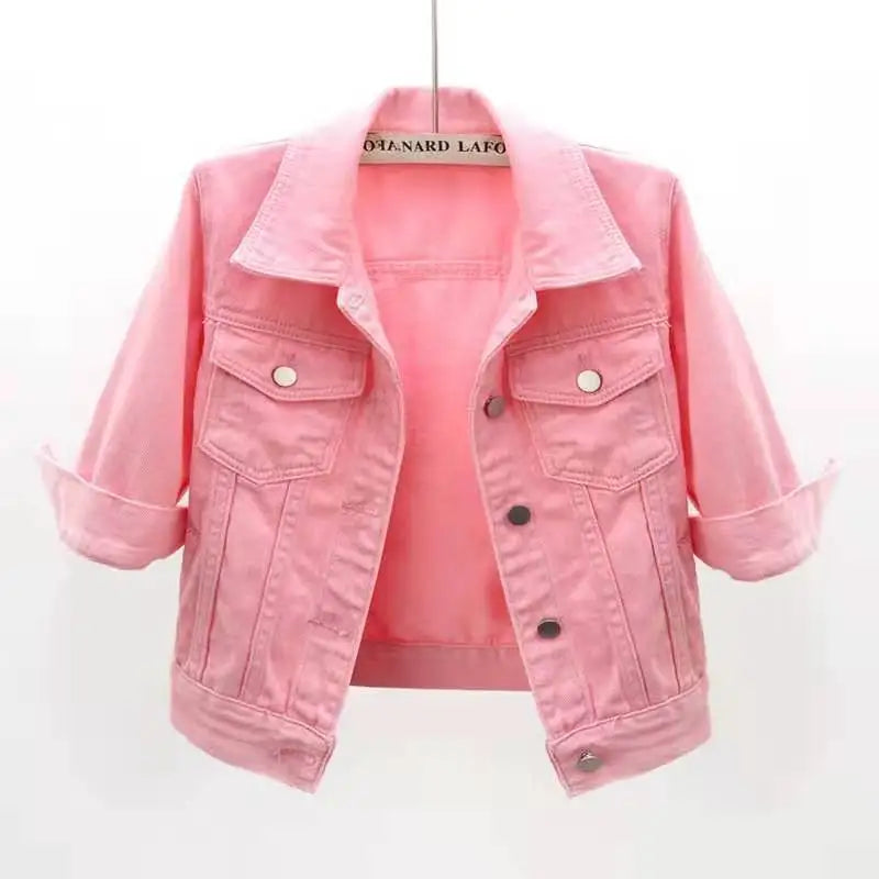 Denim Jacket Jeans Casual Top Plus Sizes Women's