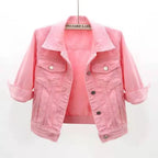 Denim Jacket Jeans Casual Top Plus Sizes Women's