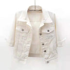 Denim Jacket Jeans Casual Top Plus Sizes Women's
