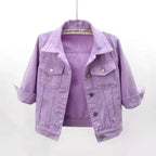 Denim Jacket Jeans Casual Top Plus Sizes Women's