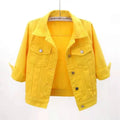 Denim Jacket Jeans Casual Top Plus Sizes Women's