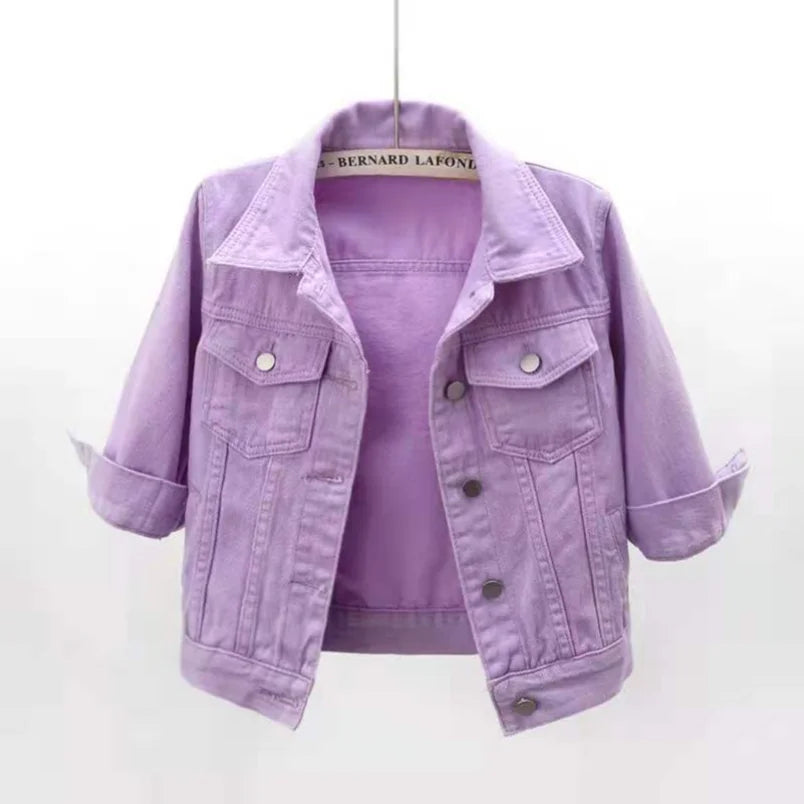 Denim Jacket Jeans Casual Top Plus Sizes Women's