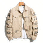 Denim Jeans Fashion Jacket With Patches Choose To Be Kind