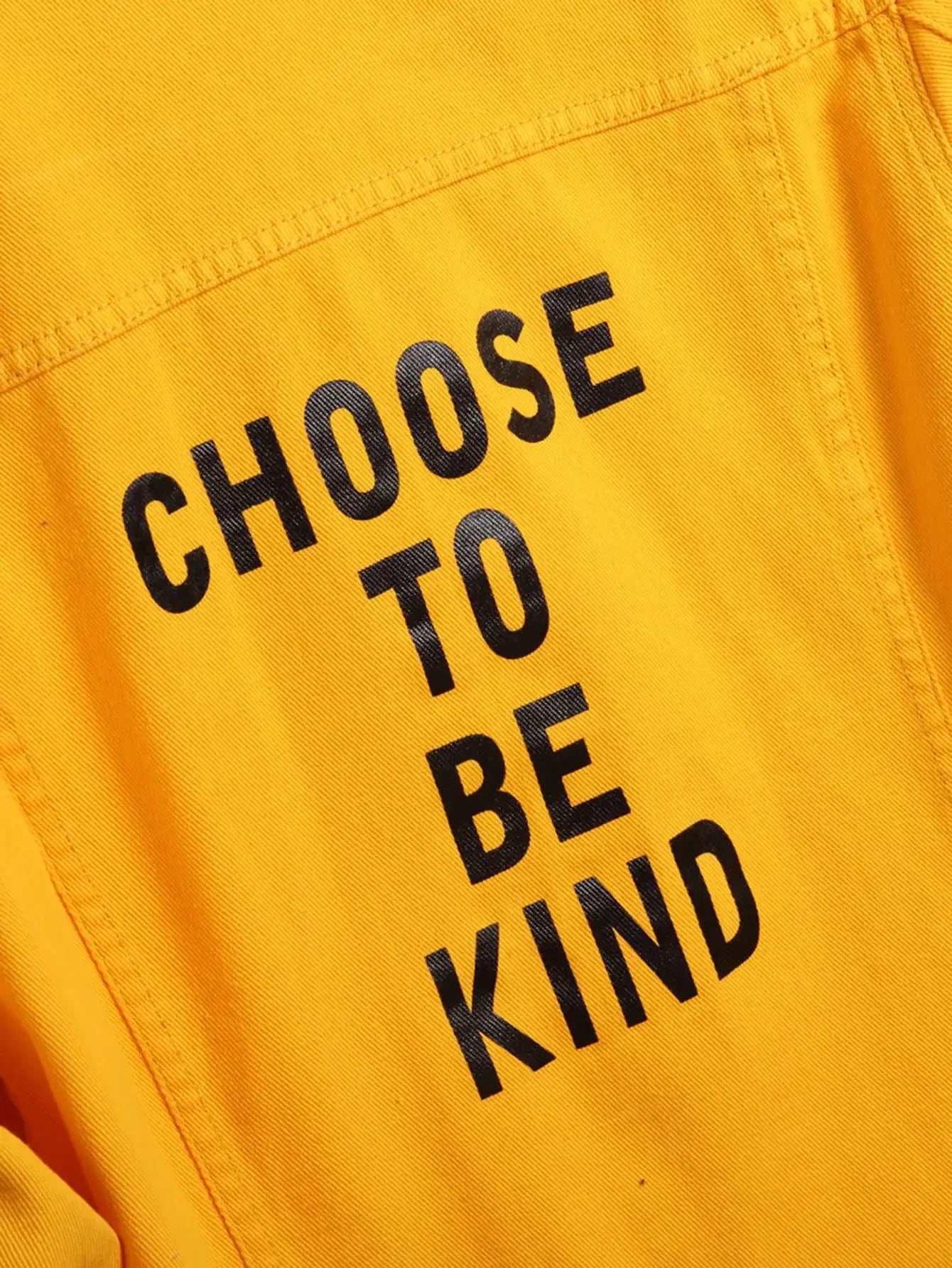 Denim Jeans Fashion Jacket With Patches Choose To Be Kind