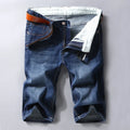 Denim Shorts Stretchy Straight-Fit Bermuda Style 3/4 Pants