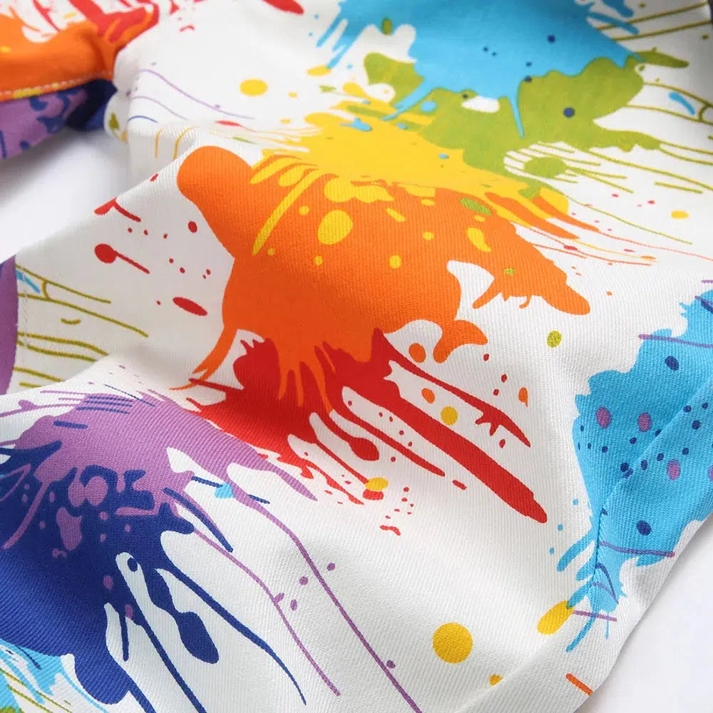 Denim Summer Shorts Messy Painting Artist Splattered Paint