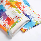 Denim Summer Shorts Messy Painting Artist Splattered Paint