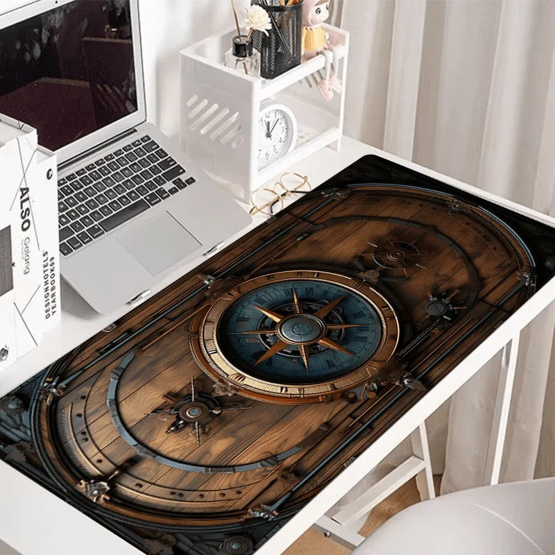 Large Vintage Steampunk Compass Mouse Pad