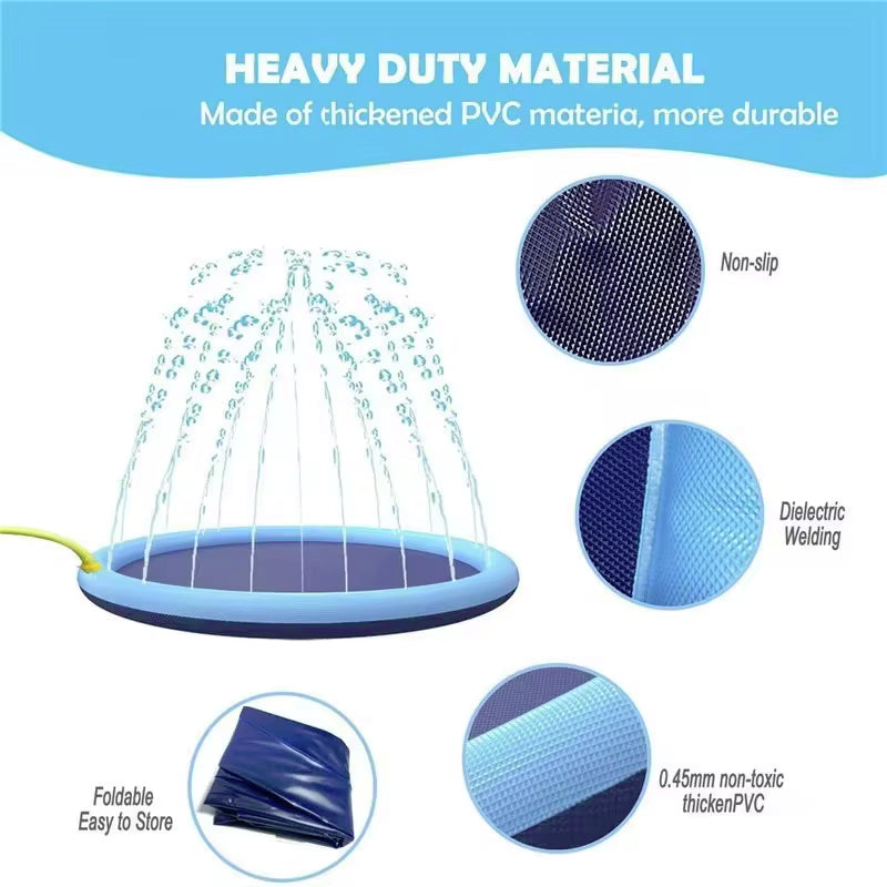 Dog Water Fountain Sprinkler Pets Toy Swimming Pool - Keep Cool