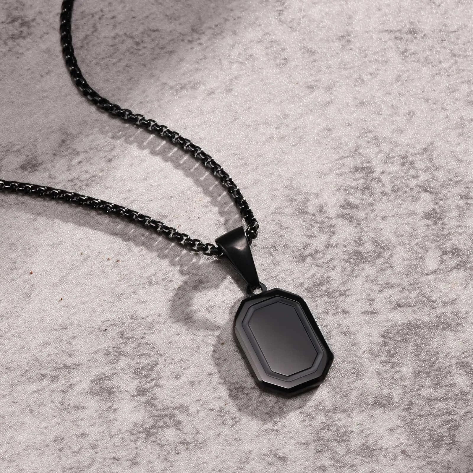 Dog Tag Pendant Necklaces Stainless Steel Military Style