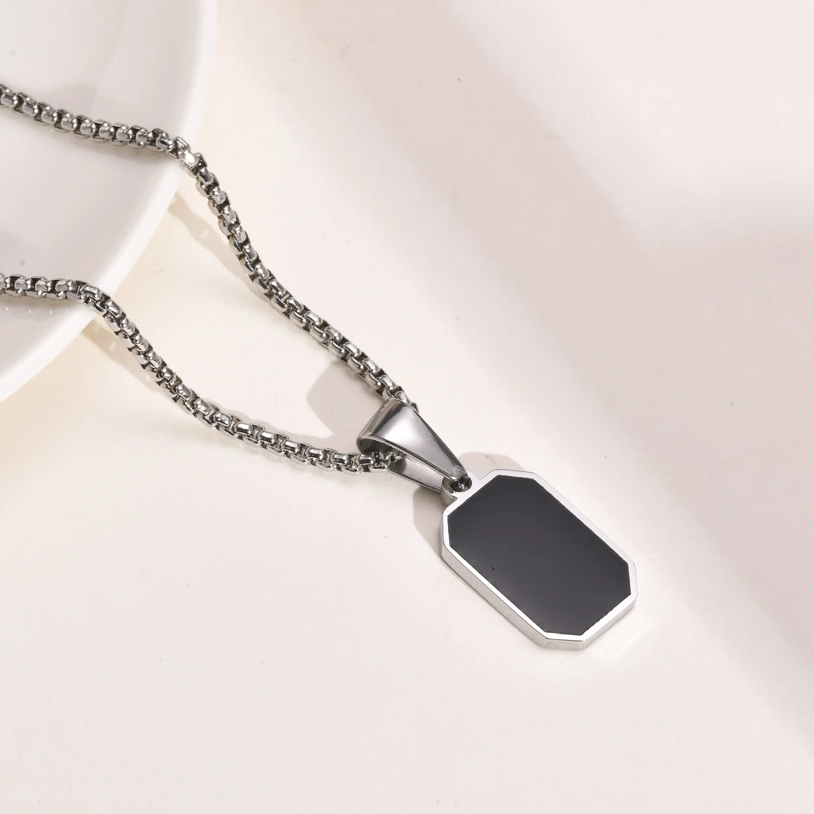 Dog Tag Pendant Necklaces Stainless Steel Military Style