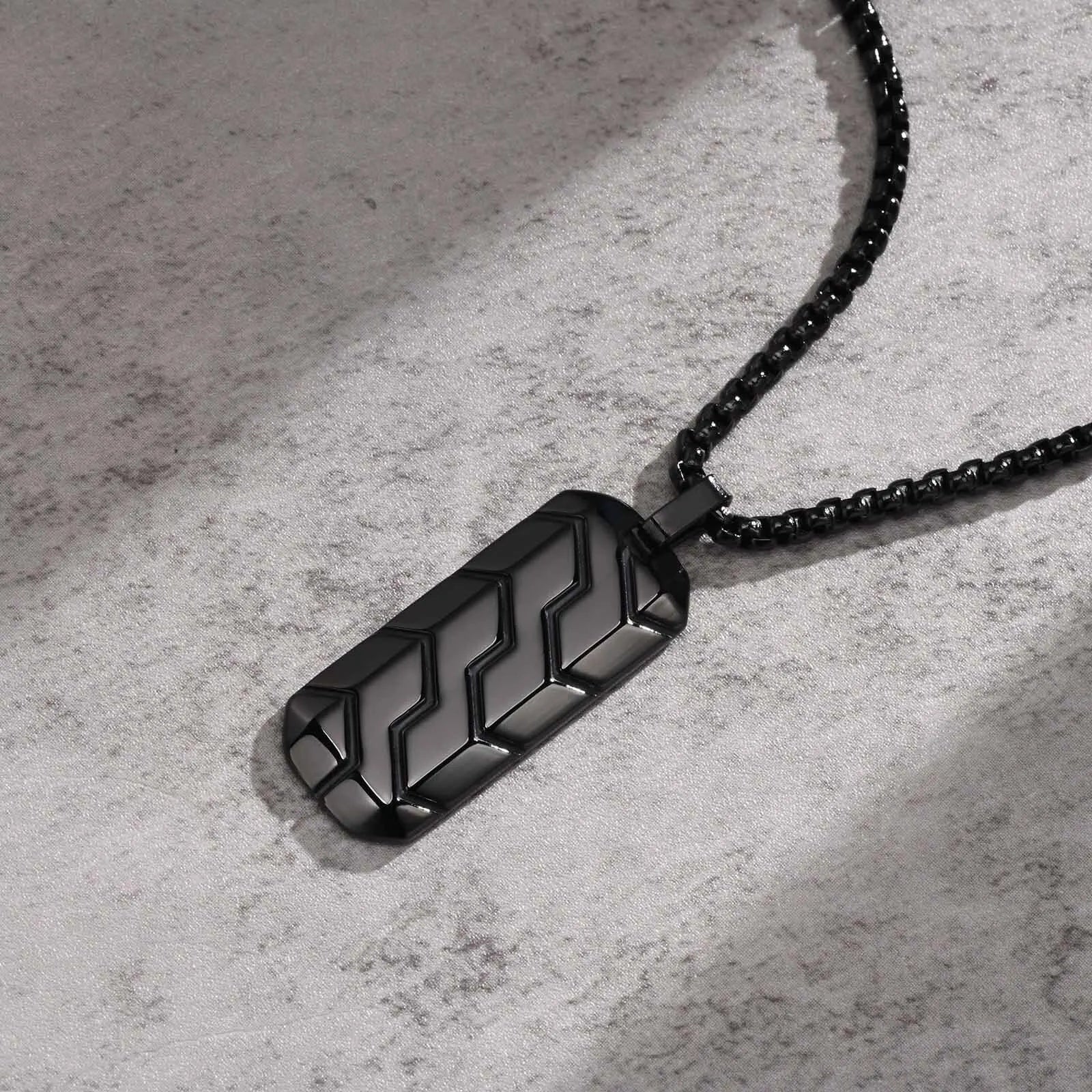 Dog Tag Pendant Necklaces Stainless Steel Military Style