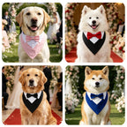 Bow Tie Dog Collar Tuxedo Bandana Adjustable Dress-up Party Costume