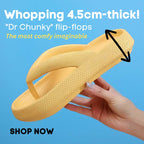 Thick Beach Thongs Bindii Proof Flip Flops 4.5cm Chunky Cloud-Soft