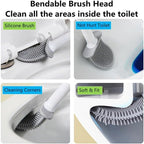 Flexible Silicone Toilet Brush - Floor or Wall Mounted