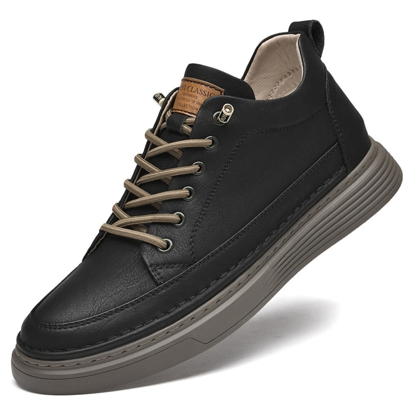 Elevator Platform 6cm Height Boosting Genuine Leather Heightening Tall Shoes