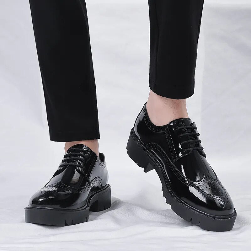 Elevator Platform Oxford Shoes Formal Dress Wedding Brogues Boost 4cm / 7cm / 9cm-Keep Melbourne Marvellous Official Store