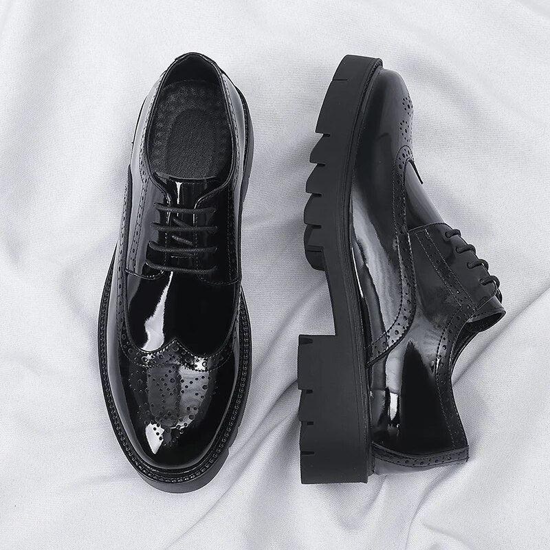 Elevator Platform Oxford Shoes Formal Dress Wedding Brogues Boost 4cm / 7cm / 9cm-Keep Melbourne Marvellous Official Store