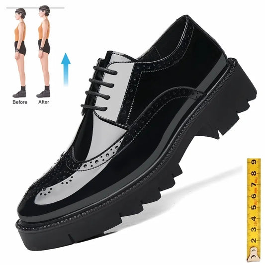 Elevator Platform Oxford Shoes Formal Dress Wedding Brogues Boost 4cm / 7cm / 9cm-Keep Melbourne Marvellous Official Store