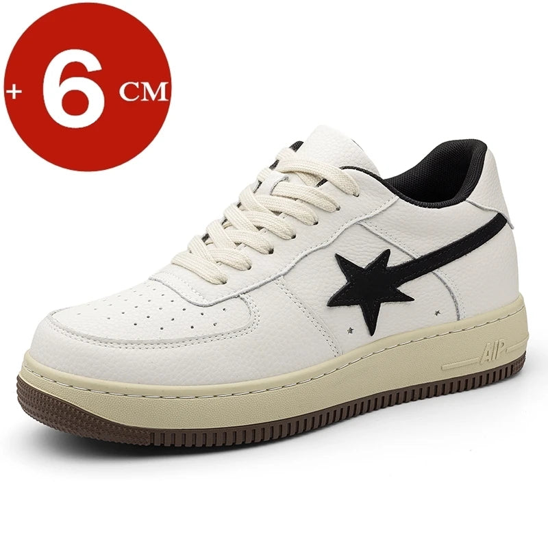 6cm Elevator Shoes Leather Height Increase Platform