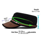 Embroidered Flat Cap Vintage Military Cadet Design – Unisex Adjustable