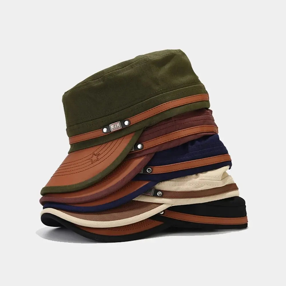 Embroidered Flat Cap Vintage Military Cadet Design – Unisex Adjustable