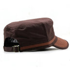 Embroidered Flat Cap Vintage Military Cadet Design – Unisex Adjustable