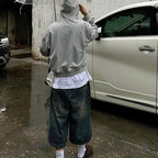 Extra Long Retro Ultra Baggy Denim Shorts Jorts Loose Wide Leg