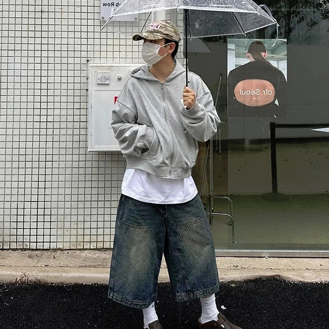 Extra Long Retro Ultra Baggy Denim Shorts Jorts Loose Wide Leg