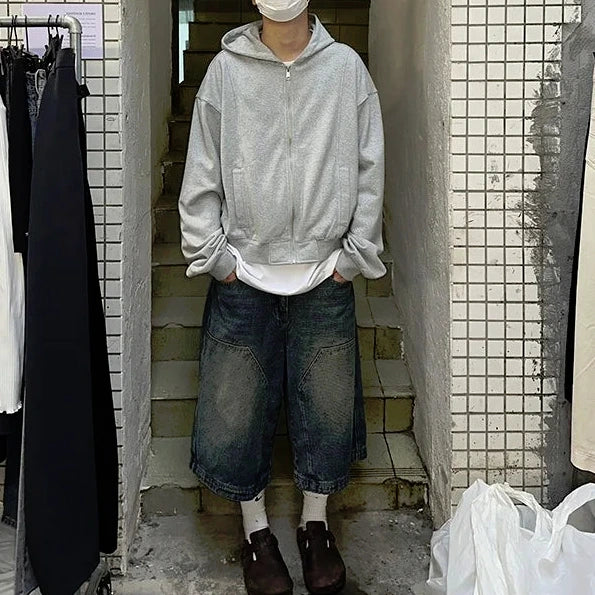 Extra Long Retro Ultra Baggy Denim Shorts Jorts Loose Wide Leg