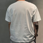 Mens Bold Cross Body Print Tshirt art design cool funky white rear view