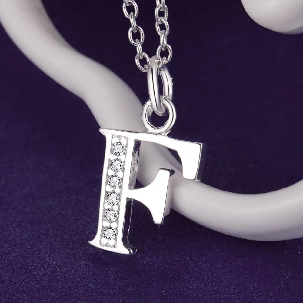 Letters Sterling Silver Necklace Pendant Name Initial