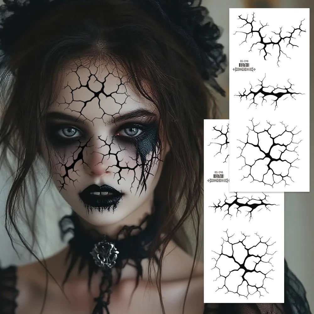 Face And Body Halloween Lightning Temporary Tattoo Stickers Makeup Pack